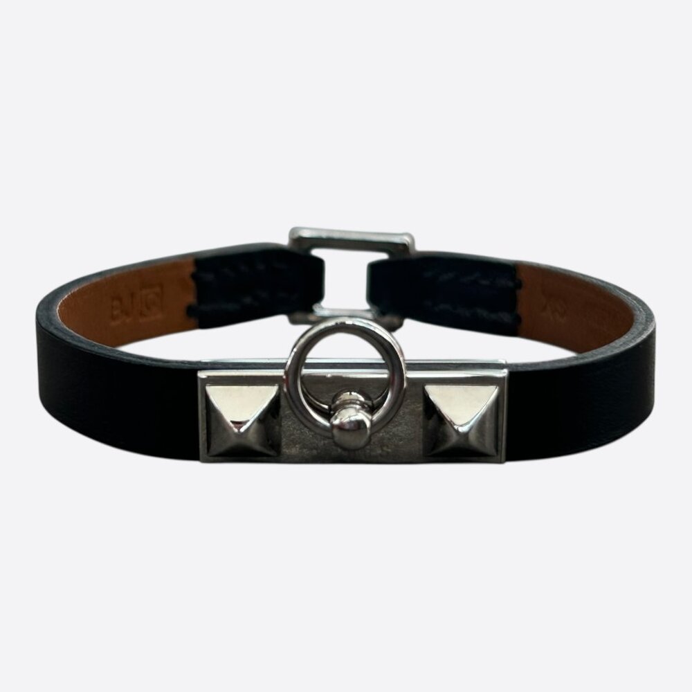 Hermes Black Swift & Palladium Hardware Mini Rivale Bracelet